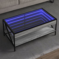 Thumbnail for Couchtisch mit Infinity-LED Grau Sonoma 90x50x38 cm