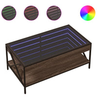 Thumbnail for Couchtisch mit Infinity-LED Braun Eichen-Optik 90x50x38 cm