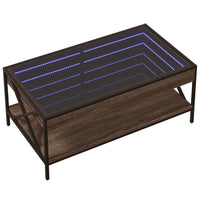 Thumbnail for Couchtisch mit Infinity-LED Braun Eichen-Optik 90x50x38 cm