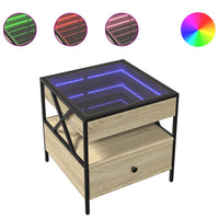 Thumbnail for Couchtisch mit Infinity-LED Sonoma-Eiche 50x50x51 cm