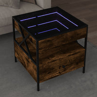 Thumbnail for Couchtisch mit Infinity-LED Räuchereiche 50x50x51 cm