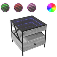 Thumbnail for Couchtisch mit Infinity-LED Grau Sonoma 50x50x51 cm