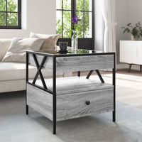 Thumbnail for Couchtisch mit Infinity-LED Grau Sonoma 50x50x51 cm