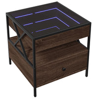 Thumbnail for Couchtisch mit Infinity-LED Braun Eichen-Optik 50x50x51 cm