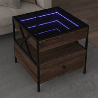Thumbnail for Couchtisch mit Infinity-LED Braun Eichen-Optik 50x50x51 cm