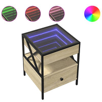 Thumbnail for Couchtisch mit Infinity-LED Sonoma-Eiche 40x40x51 cm