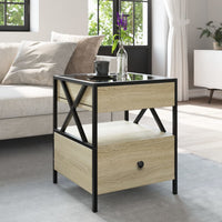 Thumbnail for Couchtisch mit Infinity-LED Sonoma-Eiche 40x40x51 cm