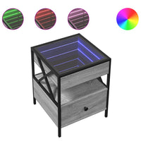 Thumbnail for Couchtisch mit Infinity-LED Grau Sonoma 40x40x51 cm