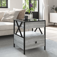 Thumbnail for Couchtisch mit Infinity-LED Grau Sonoma 40x40x51 cm