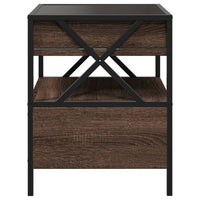 Thumbnail for Couchtisch mit Infinity-LED Braun Eichen-Optik 40x40x51 cm