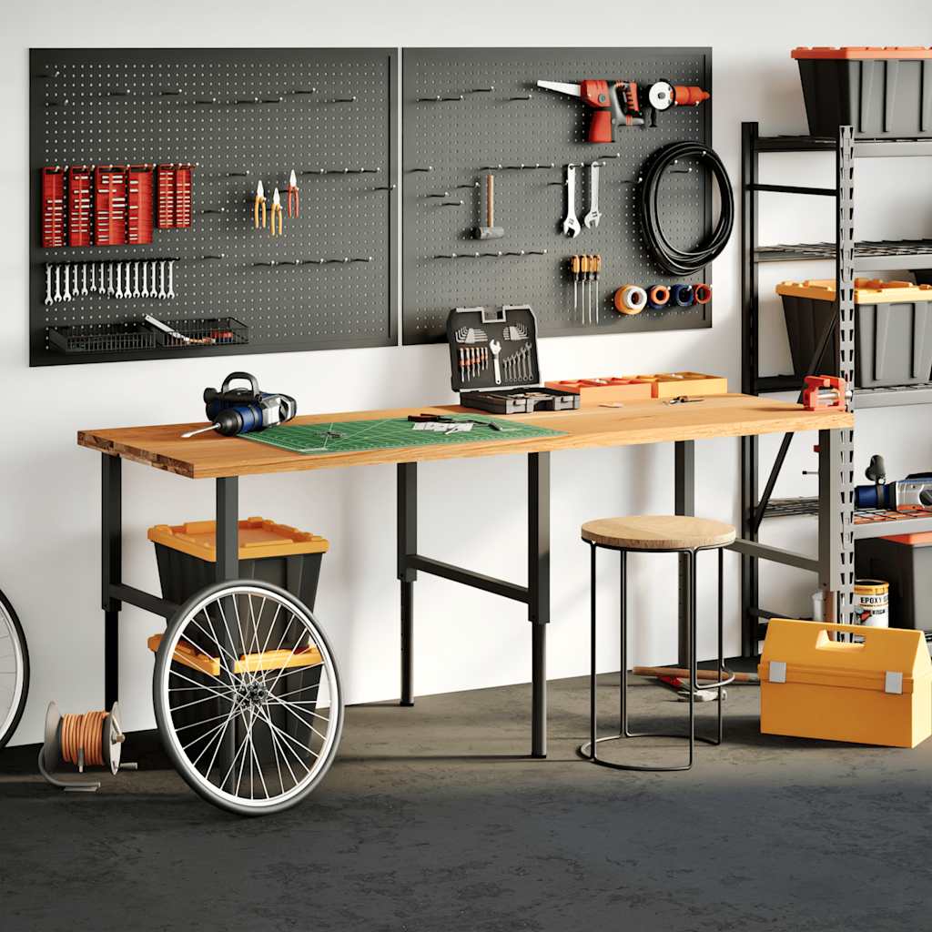 Schreibtischplatte Hellbraun 220x80x4 cm Massivholz Eiche