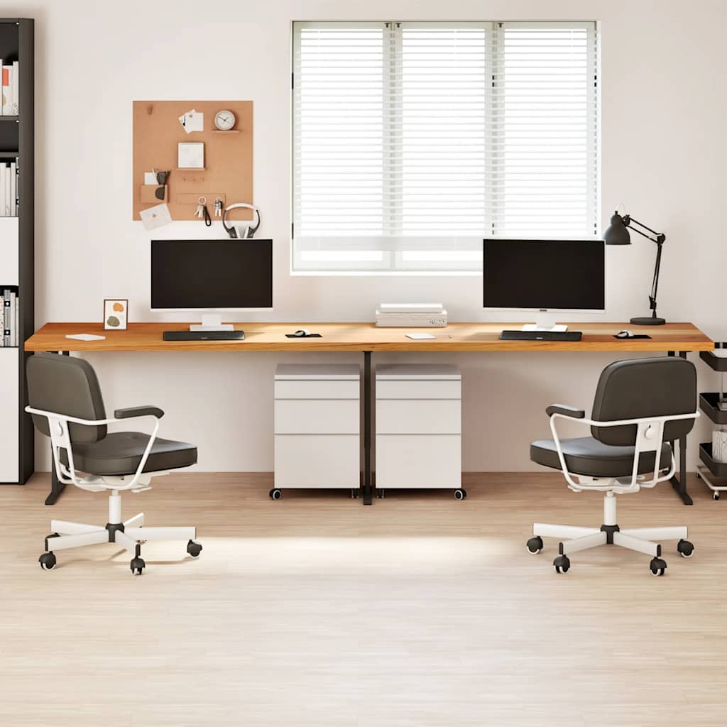 Schreibtischplatte Hellbraun 320x80x4 cm Massivholz Eiche