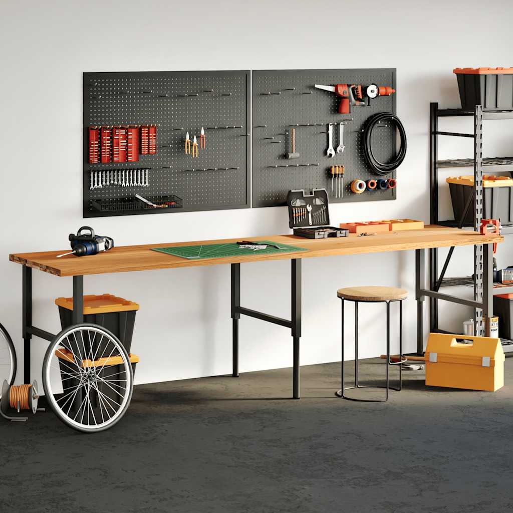 Schreibtischplatte Hellbraun 320x80x4 cm Massivholz Eiche