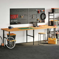 Thumbnail for Schreibtischplatte Hellbraun 320x90x4 cm Massivholz Eiche