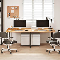 Thumbnail for Schreibtischplatte Hellbraun 220x120x4 cm Massivholz Eiche