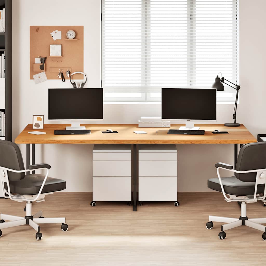 Schreibtischplatte Hellbraun 240x120x4 cm Massivholz Eiche