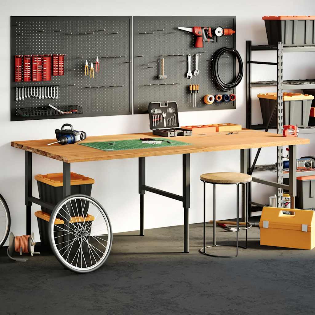 Schreibtischplatte Hellbraun 240x120x4 cm Massivholz Eiche