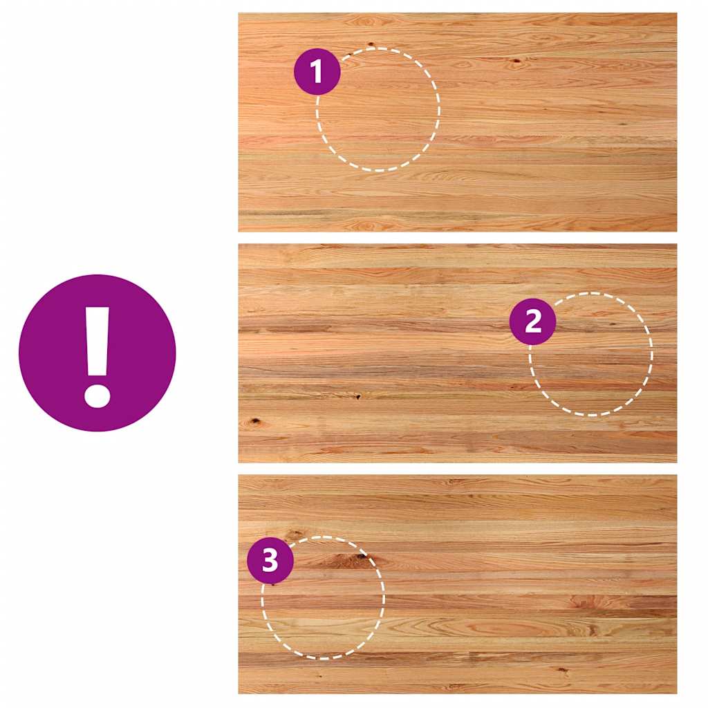 Schreibtischplatte Hellbraun 240x120x4 cm Massivholz Eiche