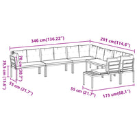 Thumbnail for 6-tlg. Garten-Sofagarnitur mit Kissen Schwarz Stahl