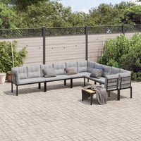 Thumbnail for 6-tlg. Garten-Sofagarnitur mit Kissen Schwarz Stahl