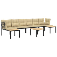 Thumbnail for 5-tlg. Garten-Sofagarnitur mit Kissen Schwarz Stahl