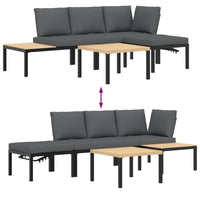 Thumbnail for 4-tlg. Garten-Sofagarnitur mit Kissen Schwarz Aluminium