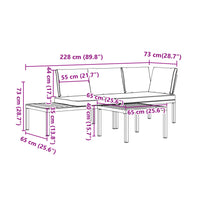 Thumbnail for 3-tlg. Garten-Sofagarnitur mit Kissen Schwarz Aluminium