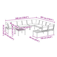 Thumbnail for 7-tlg. Garten-Sofagarnitur mit Kissen Schwarz Aluminium