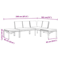 Thumbnail for 4-tlg. Garten-Sofagarnitur mit Kissen Schwarz Aluminium