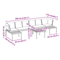 Thumbnail for 5-tlg. Garten-Sofagarnitur mit Kissen Schwarz Aluminium