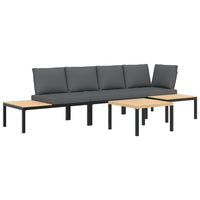 Thumbnail for 4-tlg. Garten-Sofagarnitur mit Kissen Schwarz Aluminium