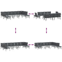 Thumbnail for 6-tlg. Garten-Sitzgruppe mit Kissen Schwarz Stahl