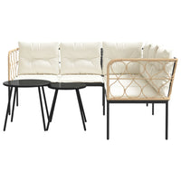 Thumbnail for Garten-Sofagarnitur mit Kissen Schwarz Stahl und Textilene