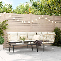 Thumbnail for Garten-Sofagarnitur mit Kissen Schwarz Stahl und Textilene