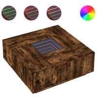 Thumbnail for Couchtisch mit Infinity-LED Räuchereiche 100x100x40 cm