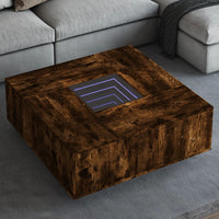 Thumbnail for Couchtisch mit Infinity-LED Räuchereiche 100x100x40 cm