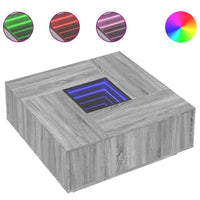 Thumbnail for Couchtisch mit Infinity-LED Grau Sonoma 100x100x40 cm