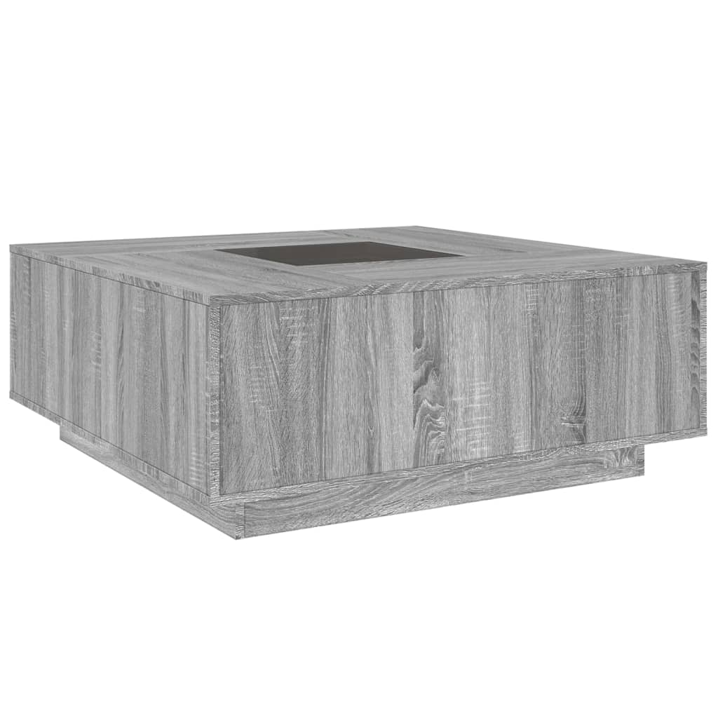 Couchtisch mit Infinity-LED Grau Sonoma 100x100x40 cm
