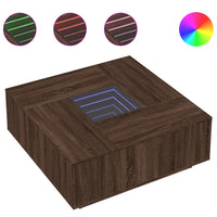 Thumbnail for Couchtisch mit Infinity-LED Braun Eichen-Optik 100x100x40 cm