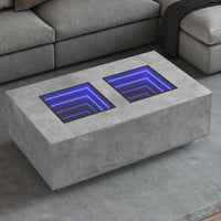 Thumbnail for Couchtisch mit Infinity-LED Betongrau 116x69x40 cm