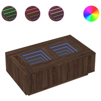 Thumbnail for Couchtisch mit Infinity-LED Braun Eichen-Optik 116x69x40 cm
