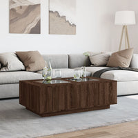 Thumbnail for Couchtisch mit Infinity-LED Braun Eichen-Optik 116x69x40 cm