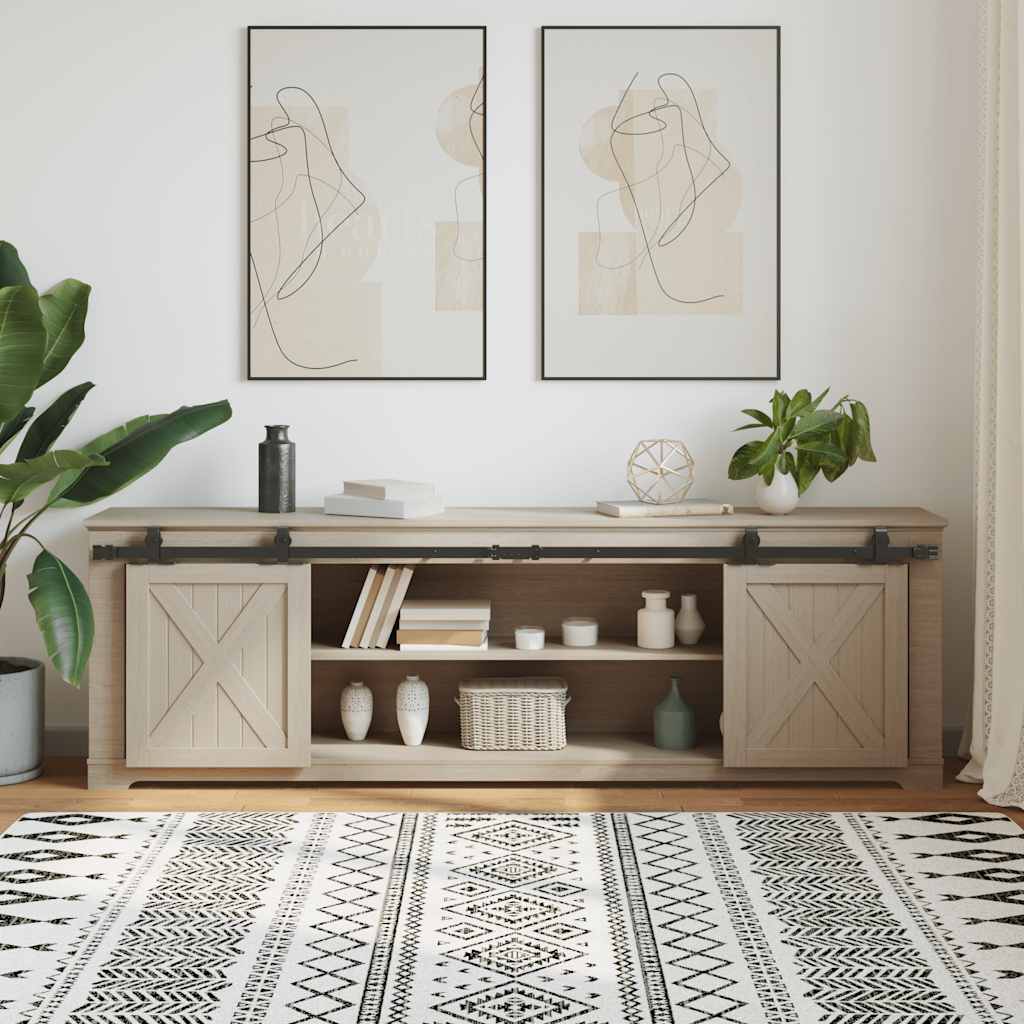 Schiebetürbeschlag Set für Schranktüren 200 cm Karbonstahl