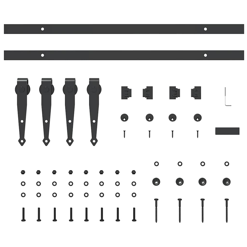 Schiebetürbeschlag Set für Schranktüren 122 cm Karbonstahl