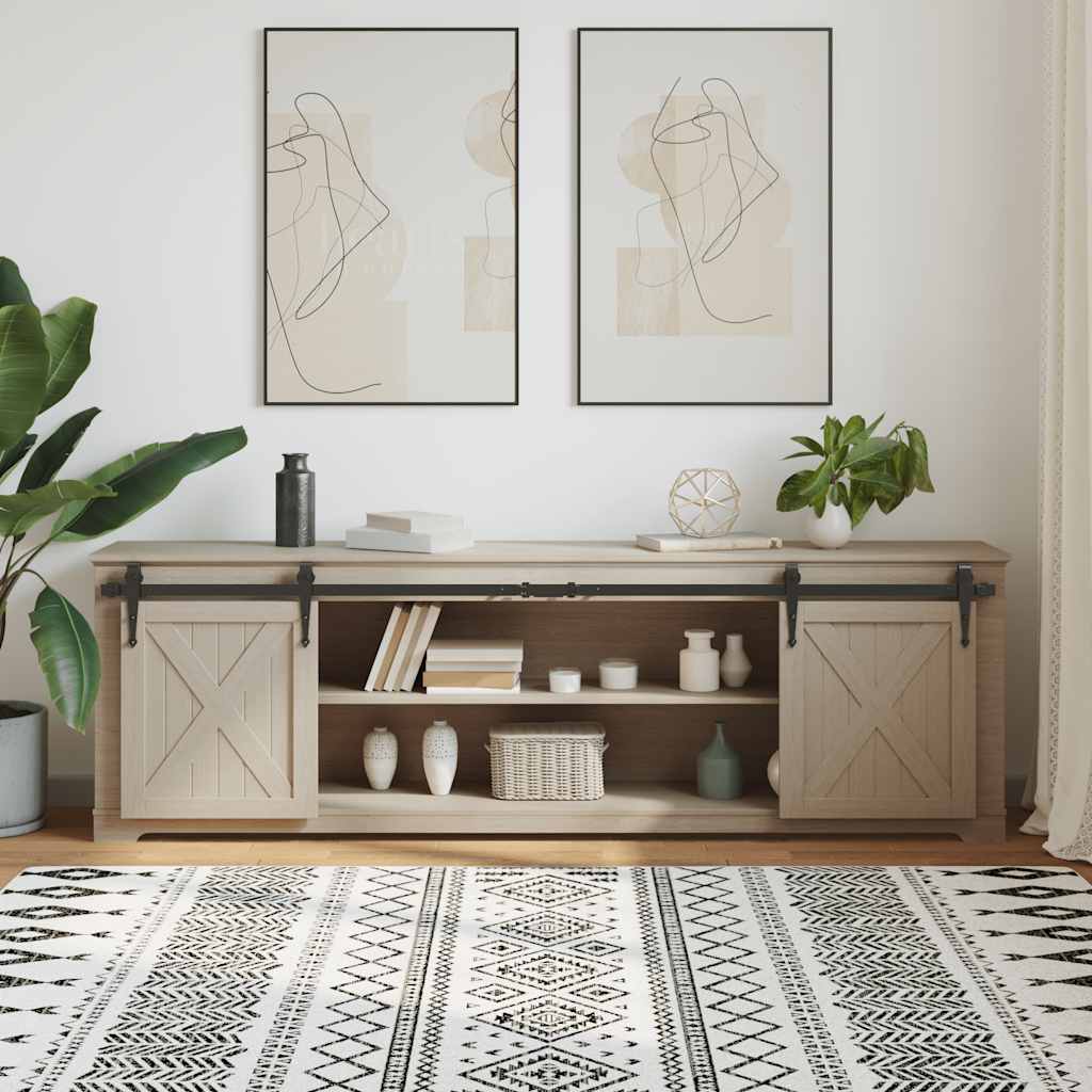 Schiebetürbeschlag Set für Schranktüren 200 cm Karbonstahl