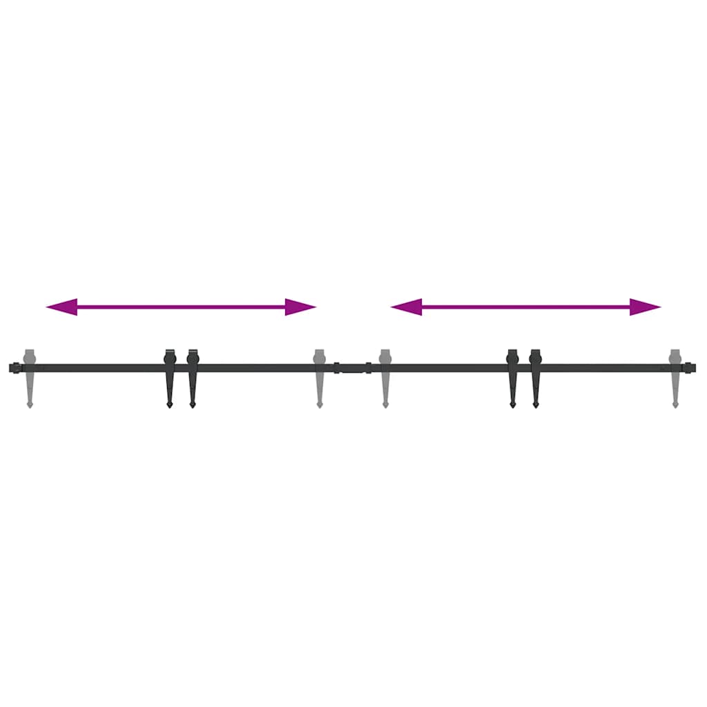 Schiebetürbeschlag Set für Schranktüren 200 cm Karbonstahl
