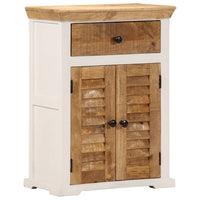 Thumbnail for Sideboard Weiß und Braun 55x30x73 cm Massivholz Mango