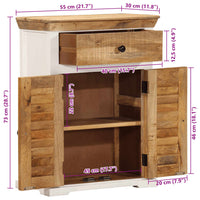 Thumbnail for Sideboard Weiß und Braun 55x30x73 cm Massivholz Mango