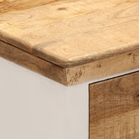 Thumbnail for Sideboard Weiß und Braun 55x30x73 cm Massivholz Mango