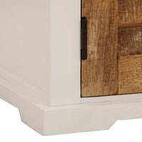Thumbnail for Sideboard Weiß und Braun 55x30x73 cm Massivholz Mango
